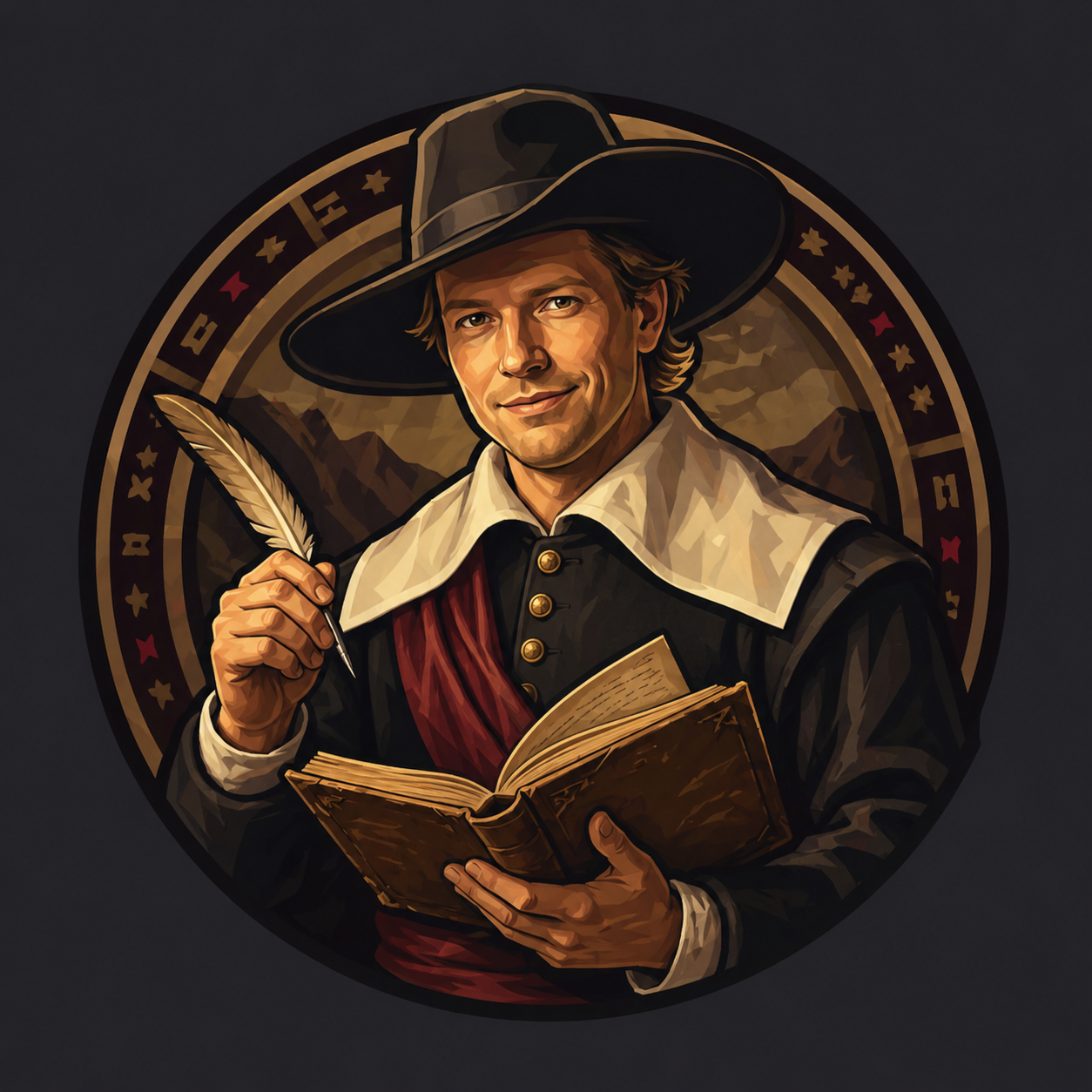 The Merchant — a candlelit portrait, Lore's silent guide
